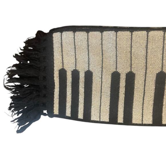 Edgerton “The Original Keyboard Scarf”  Vintage 1981,  Silver & Black, 60” x 7” - Picture 1 of 5
